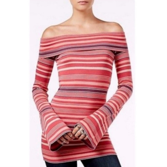 NWT FREE PEOPLE Portland Striped Retro Pink Tunic Top - Picture 5 of 10